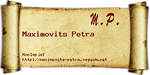 Maximovits Petra névjegykártya